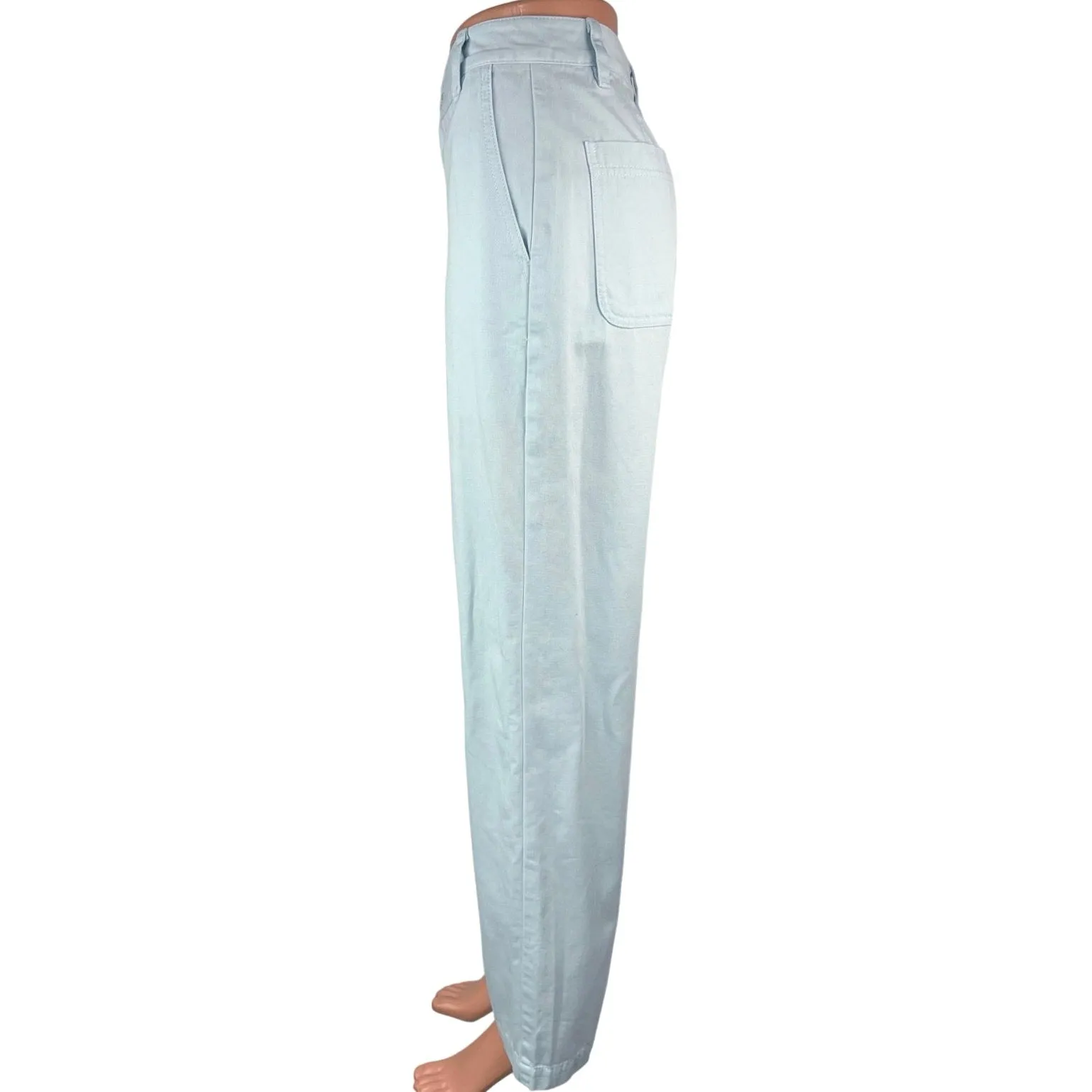 Aritzia Sun-deh Light Blue Straight Wide Leg Mid-Rise Ankle Pants Denim Jeans 2