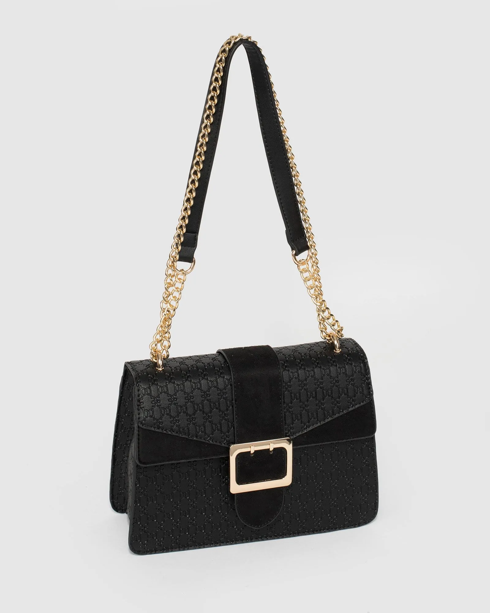 Black Buckle Crossbody Bag
