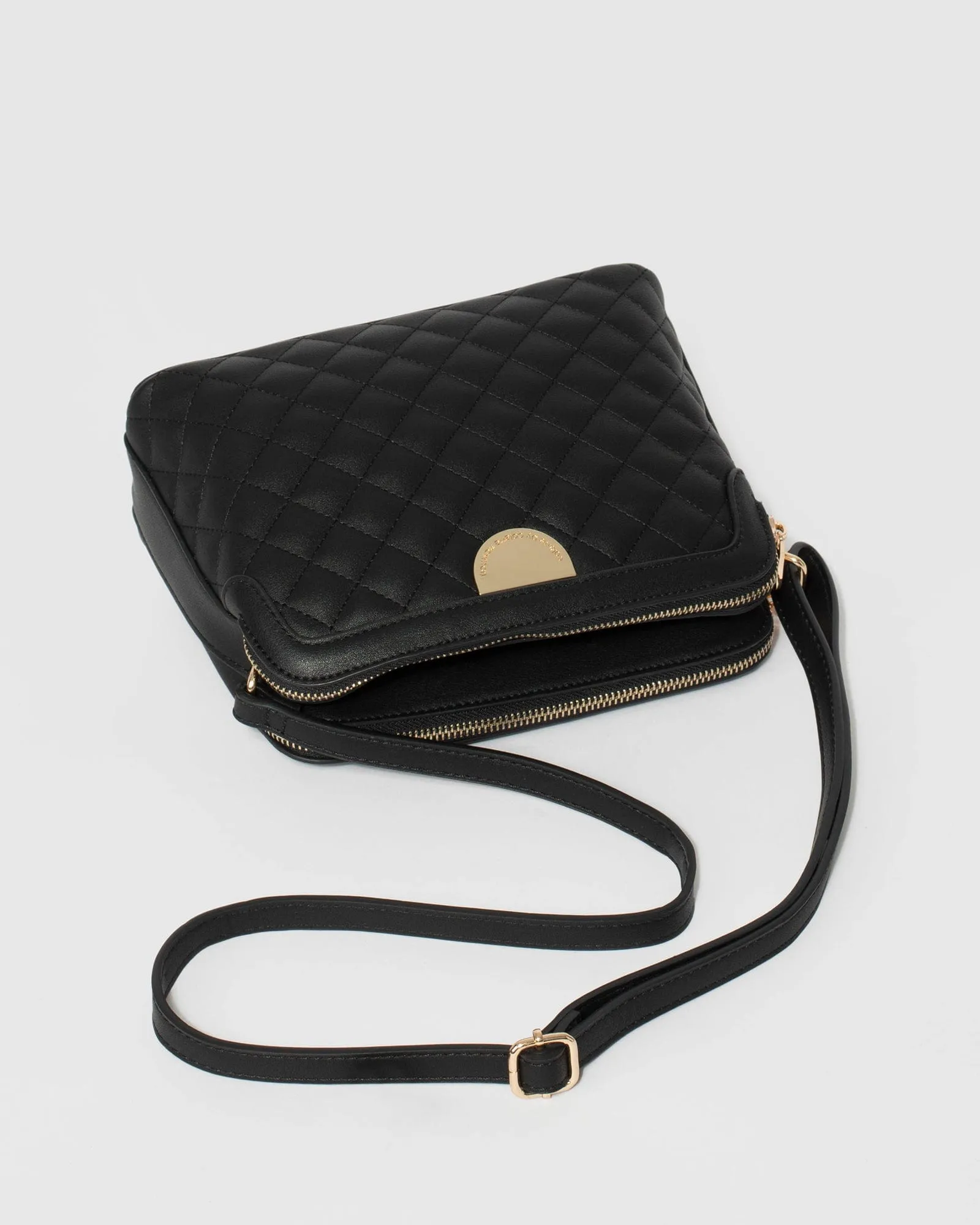 Black Joanna Quilt Crossbody Bag