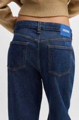 Blue salt-and-pepper jeans in comfort-stretch denim