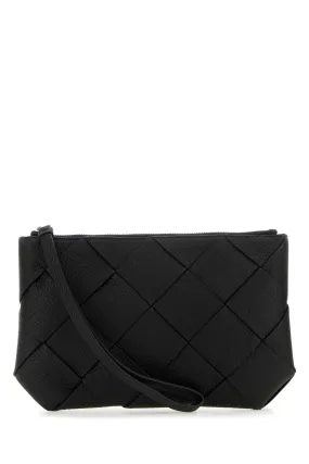 Bottega Veneta Black Leather Medium Diago Clutch