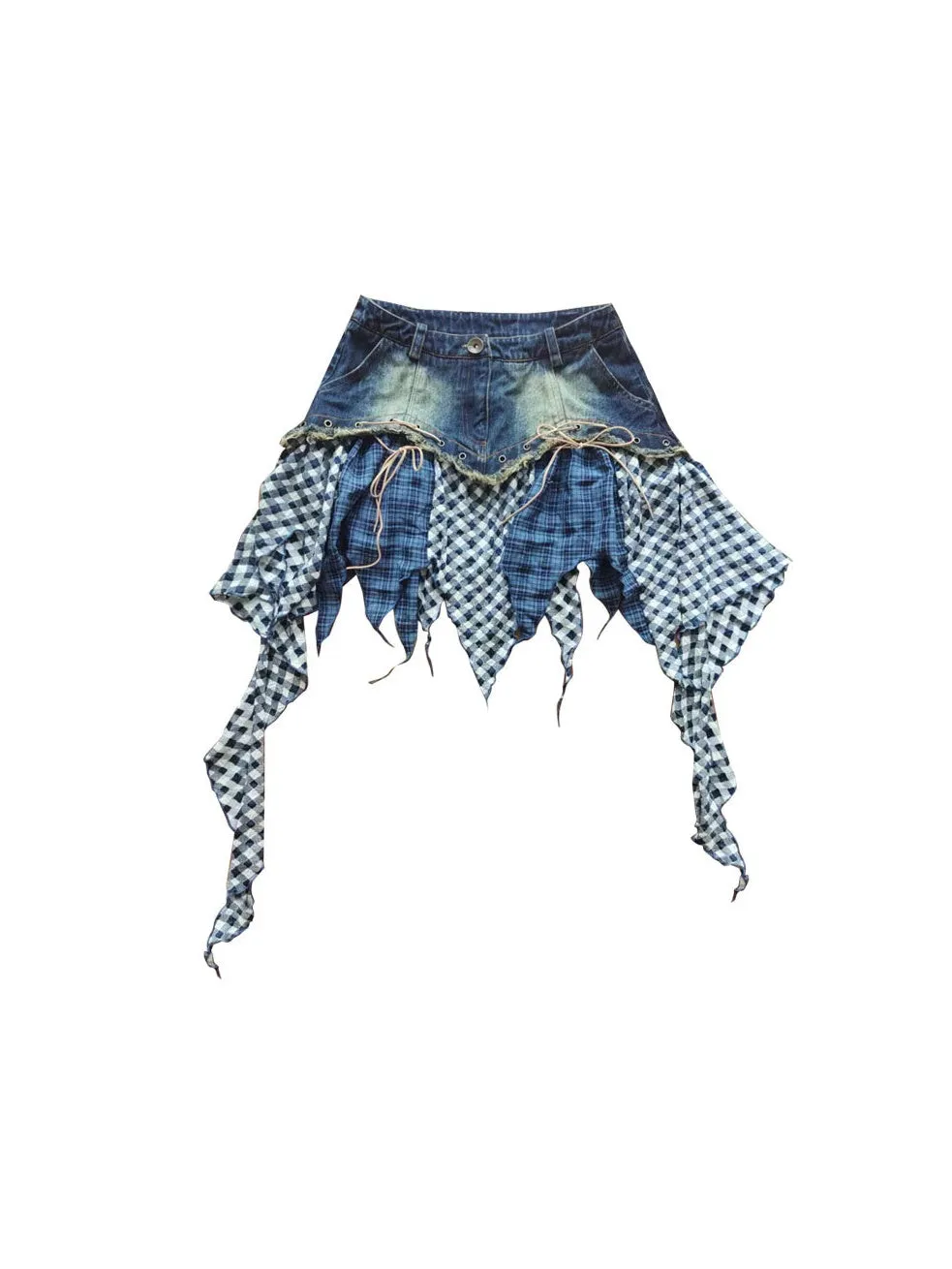 Broken Feeling Irregular Design Denim Skirt