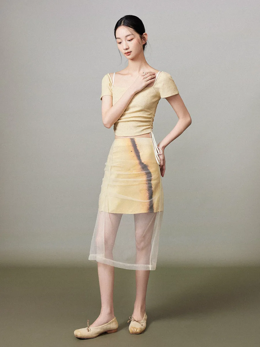 Ciffon Sheer Gradation Darpe Nichi Skirt