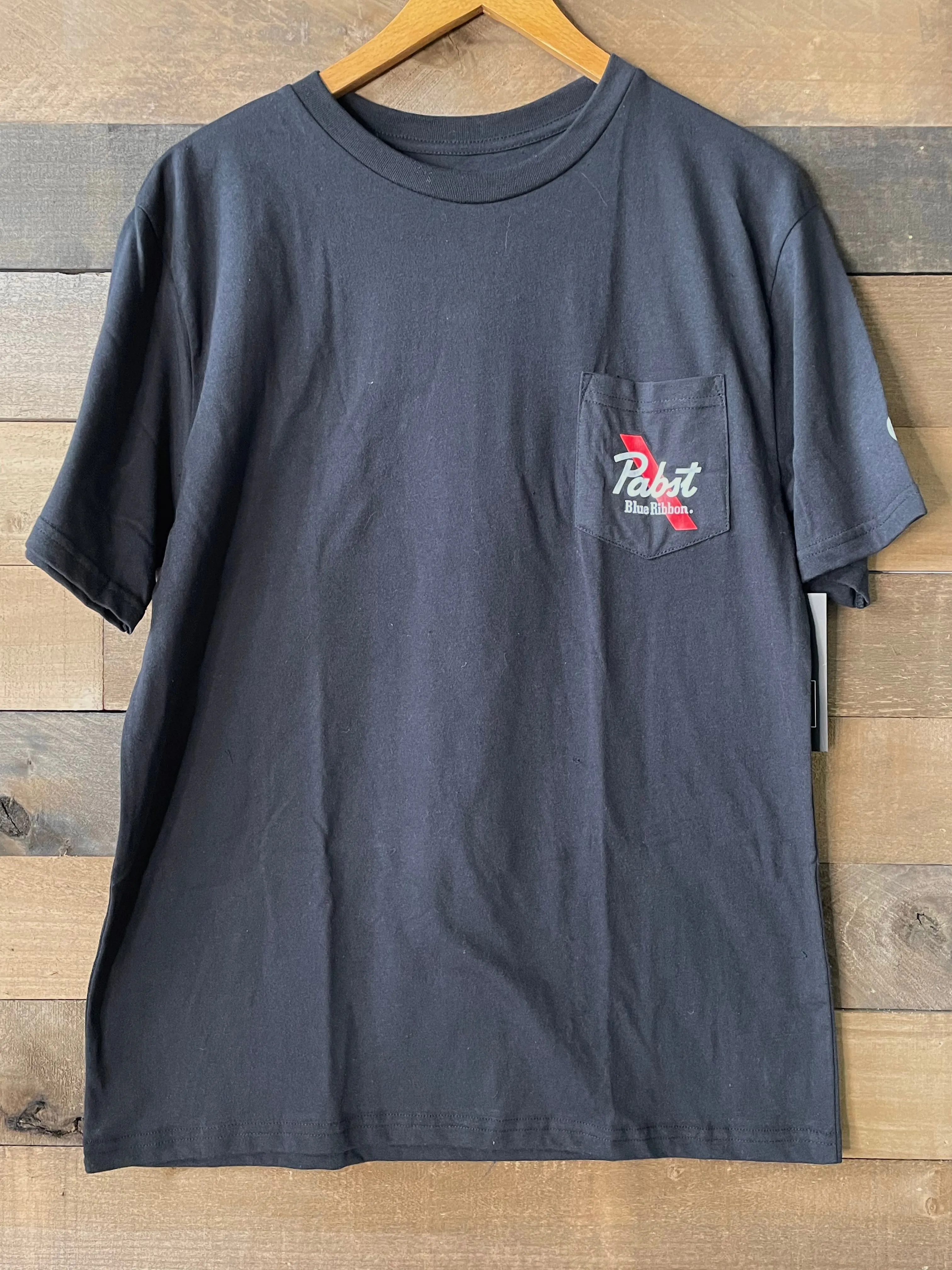 Final Sale  Pabst Blue Ribbon Black Pocket T-Shirt