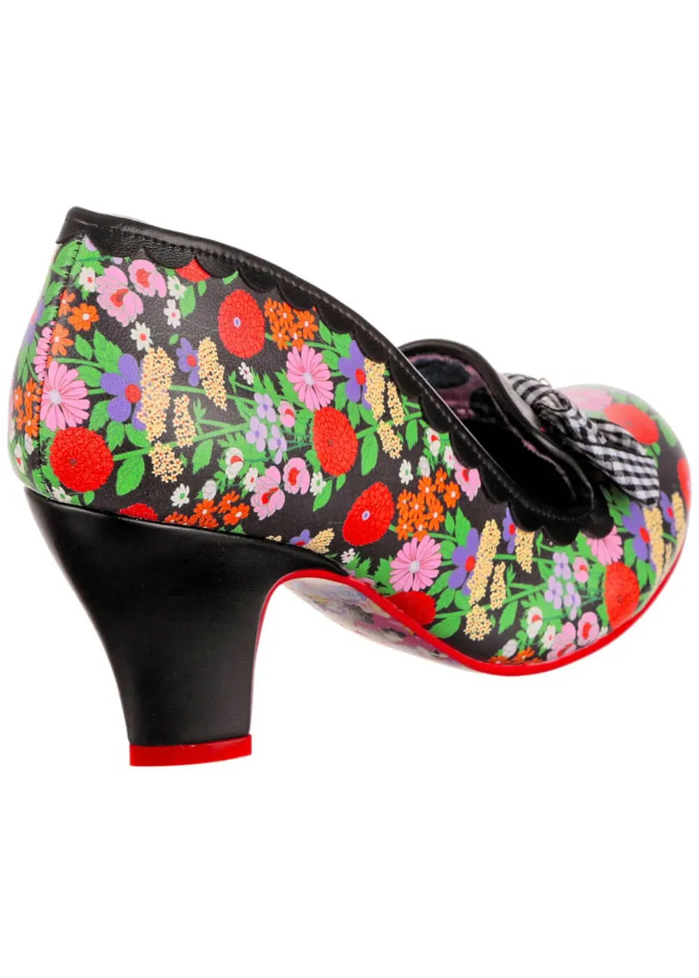 Irregular Choice Kanjanka Florals 50's Pumps Black