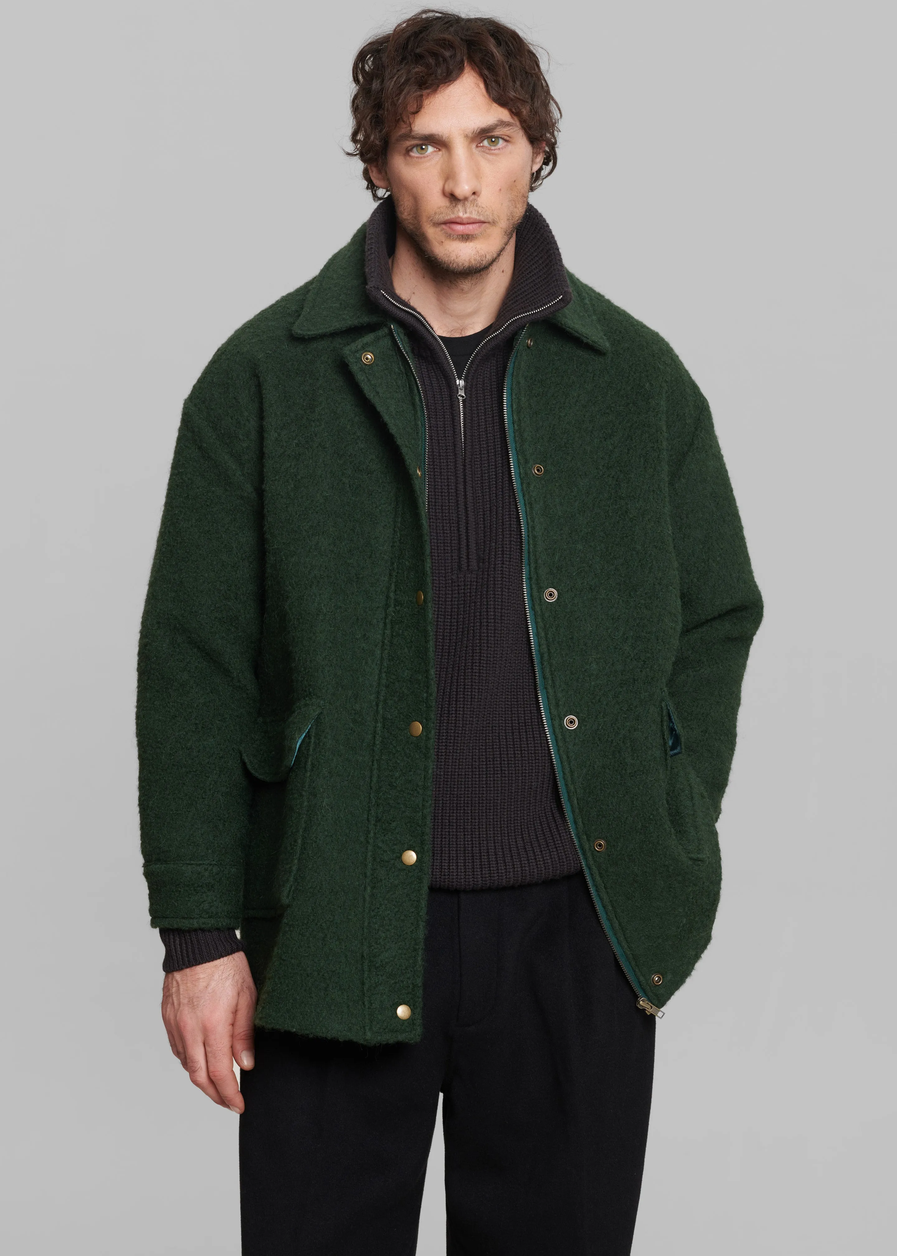 Jacob Wool Coat - Forest Green