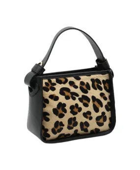 Leather Leopard Print Handbag