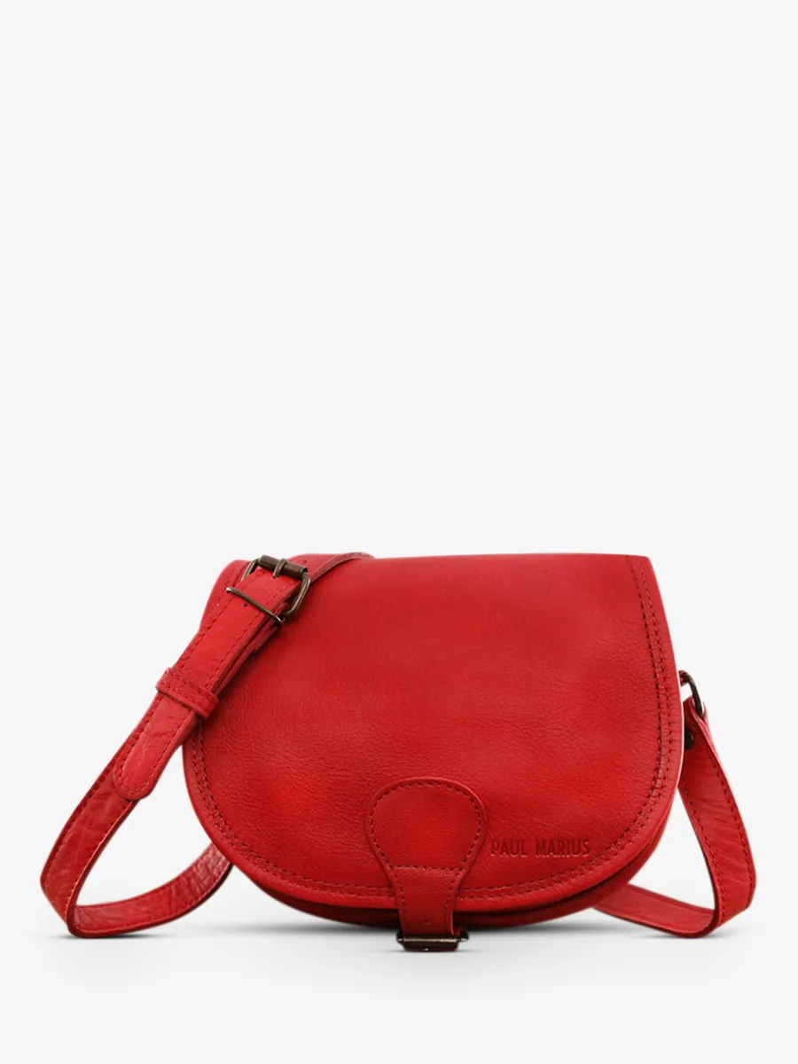 Leather shoulder bag for woman Red - LeBohémien Carmine Red | PAUL MARIUS