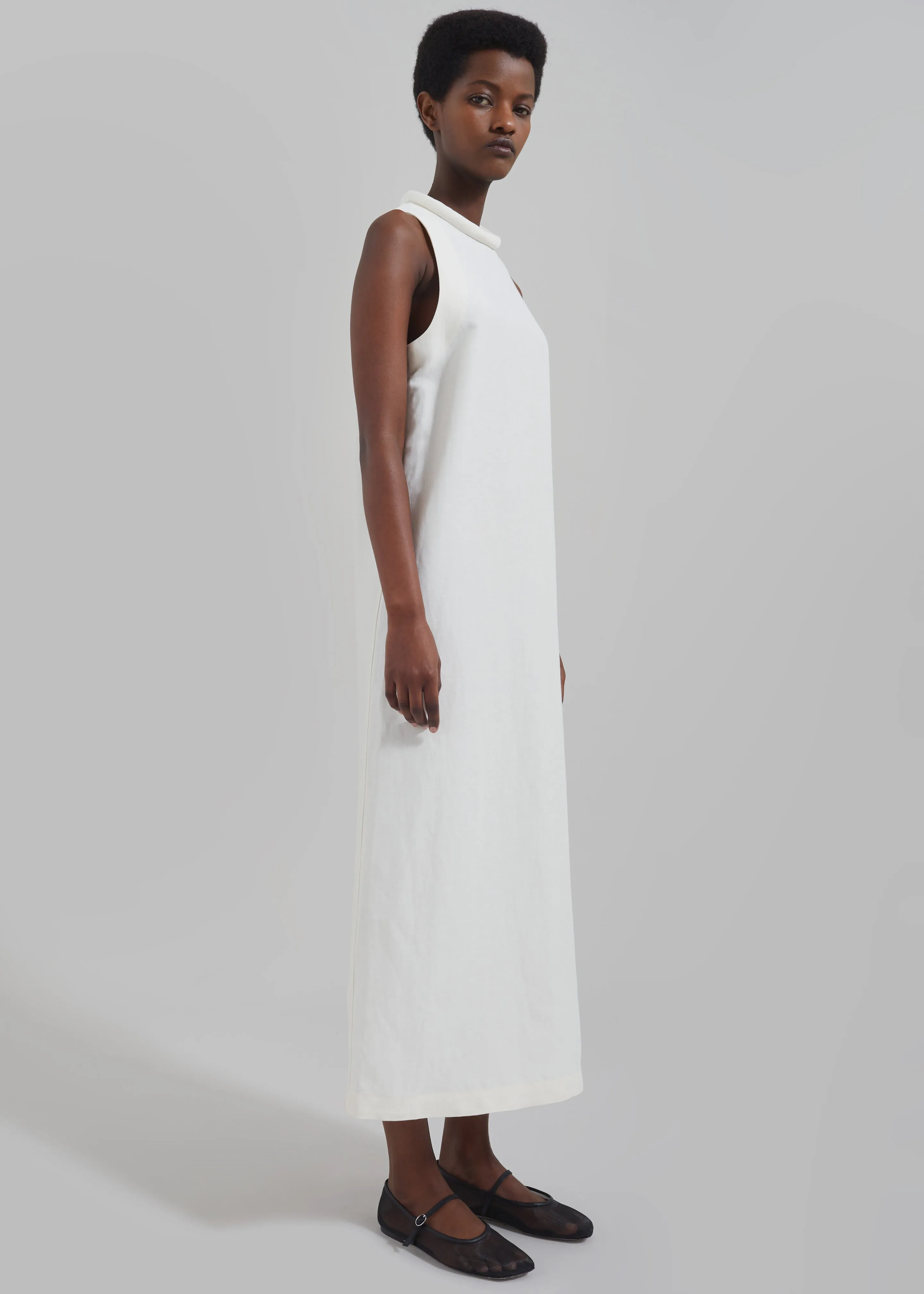 Loulou Studio Rivida Mixed Linen Dress - Ivory