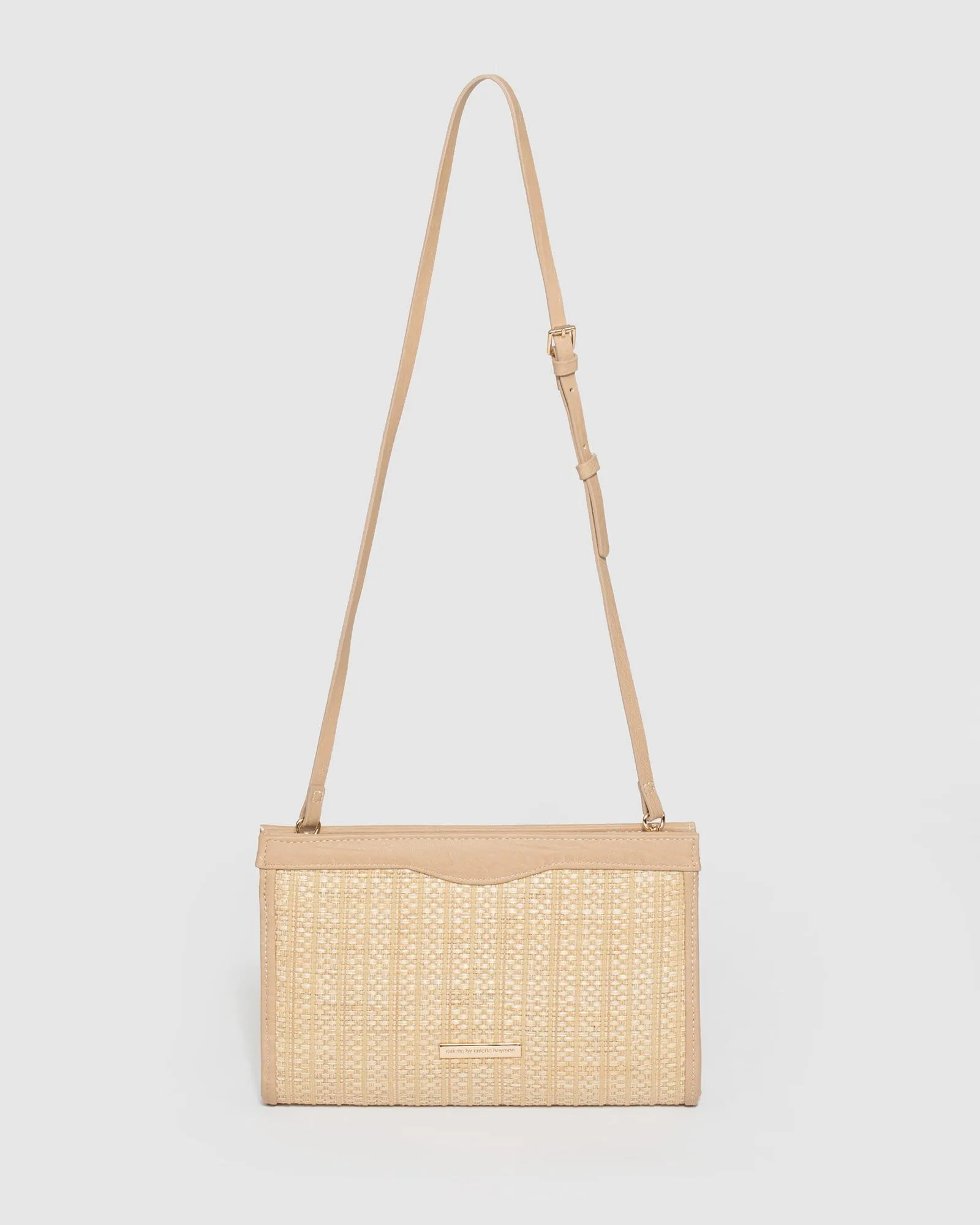 Natural Natalia Weave Clutch Bag