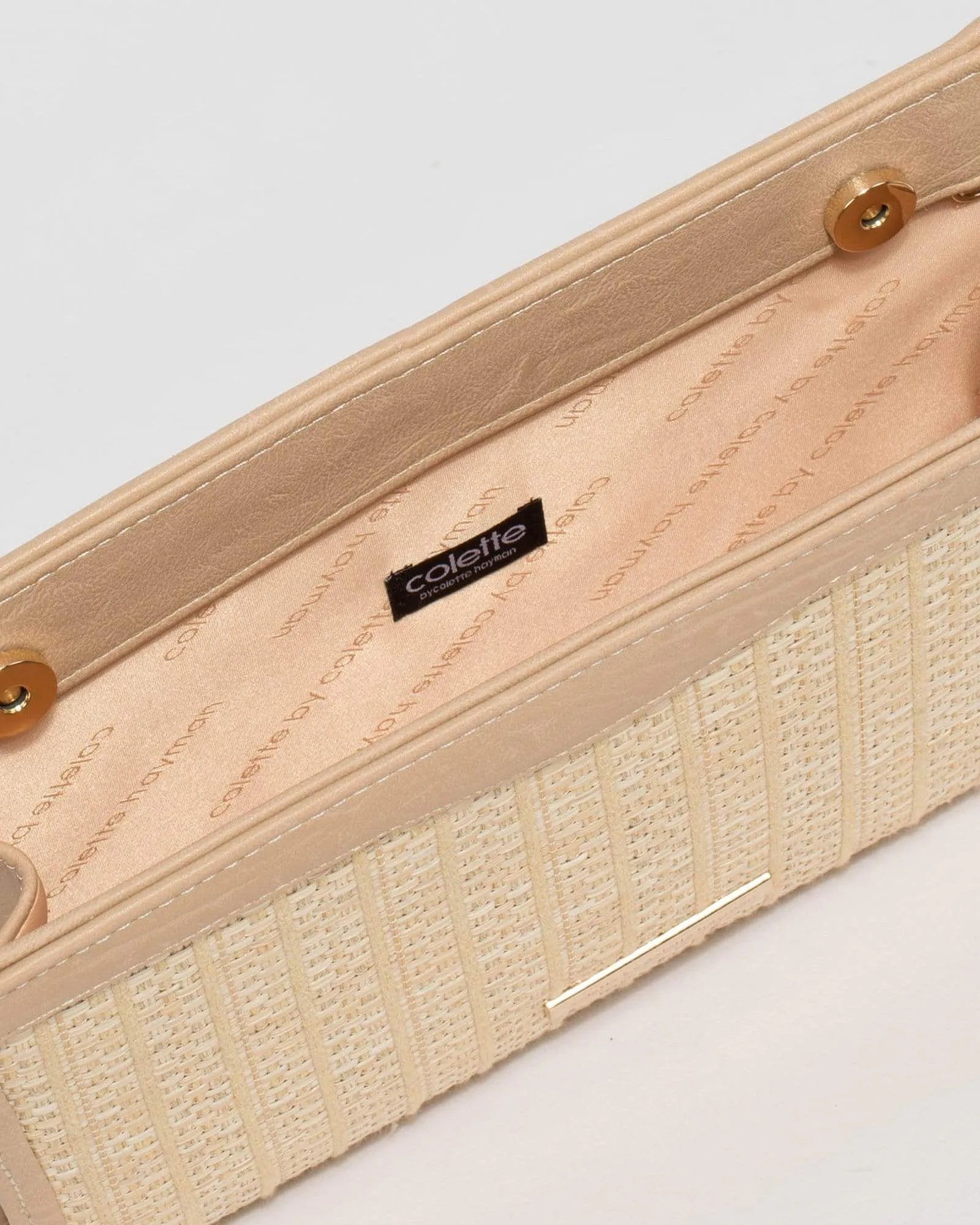 Natural Natalia Weave Clutch Bag