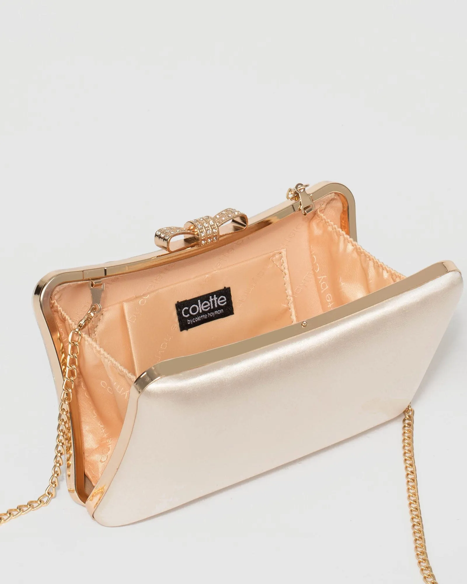 Nude Lia Bow Hardcase Clutch Bag