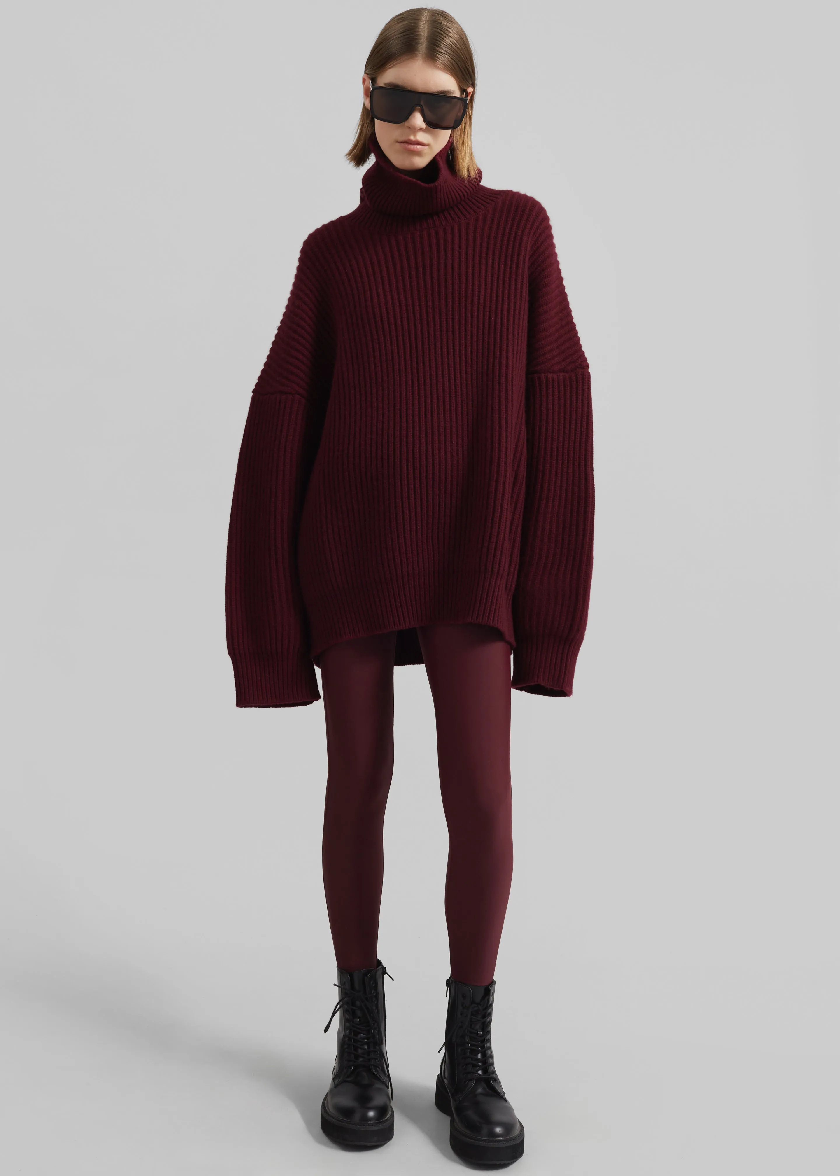Olney Oversized Turtleneck - Burgundy