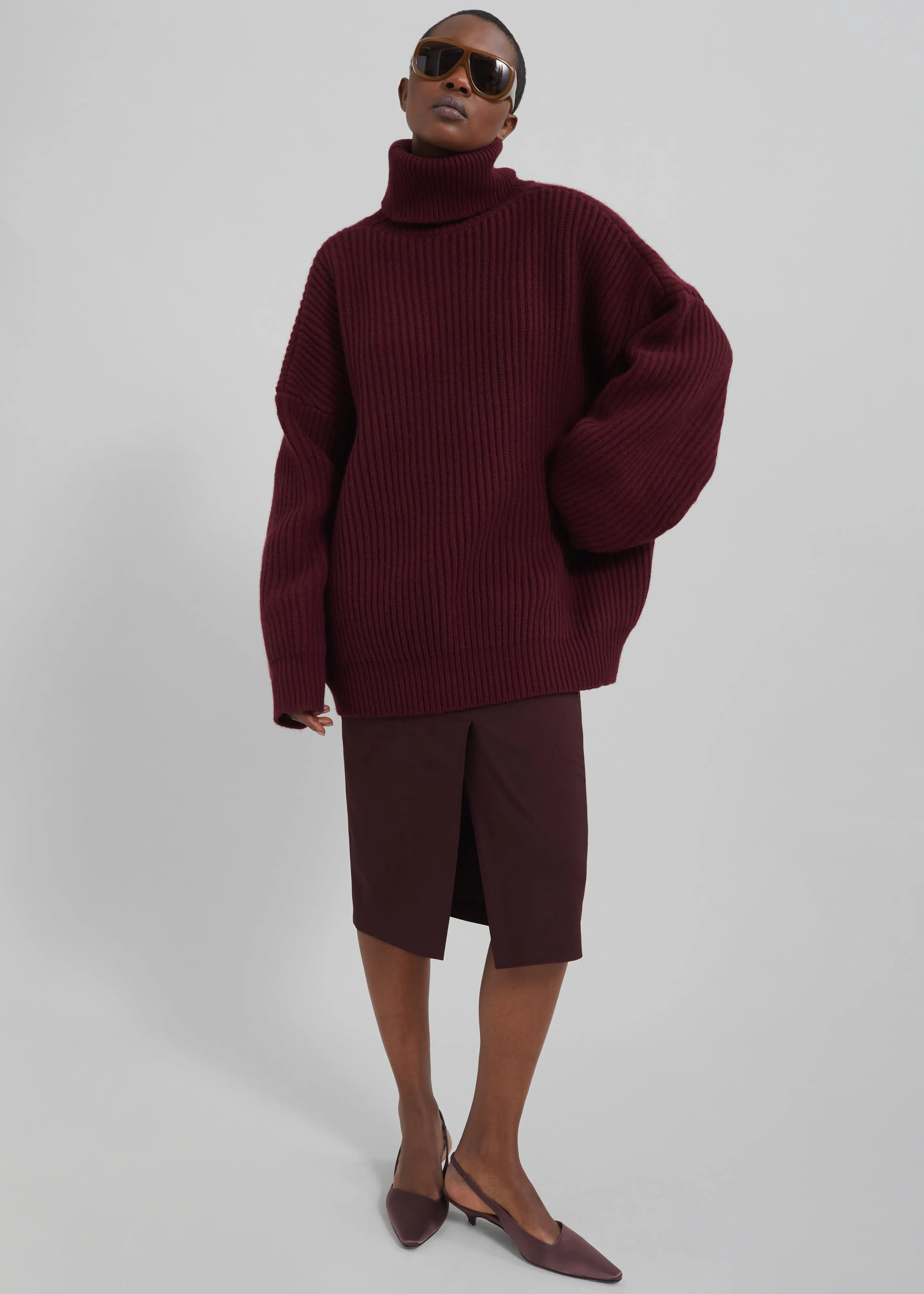 Olney Oversized Turtleneck - Burgundy