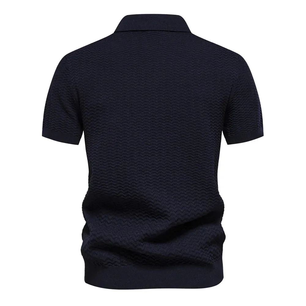 Polo en maille ctelée haut de gamme pour hommes