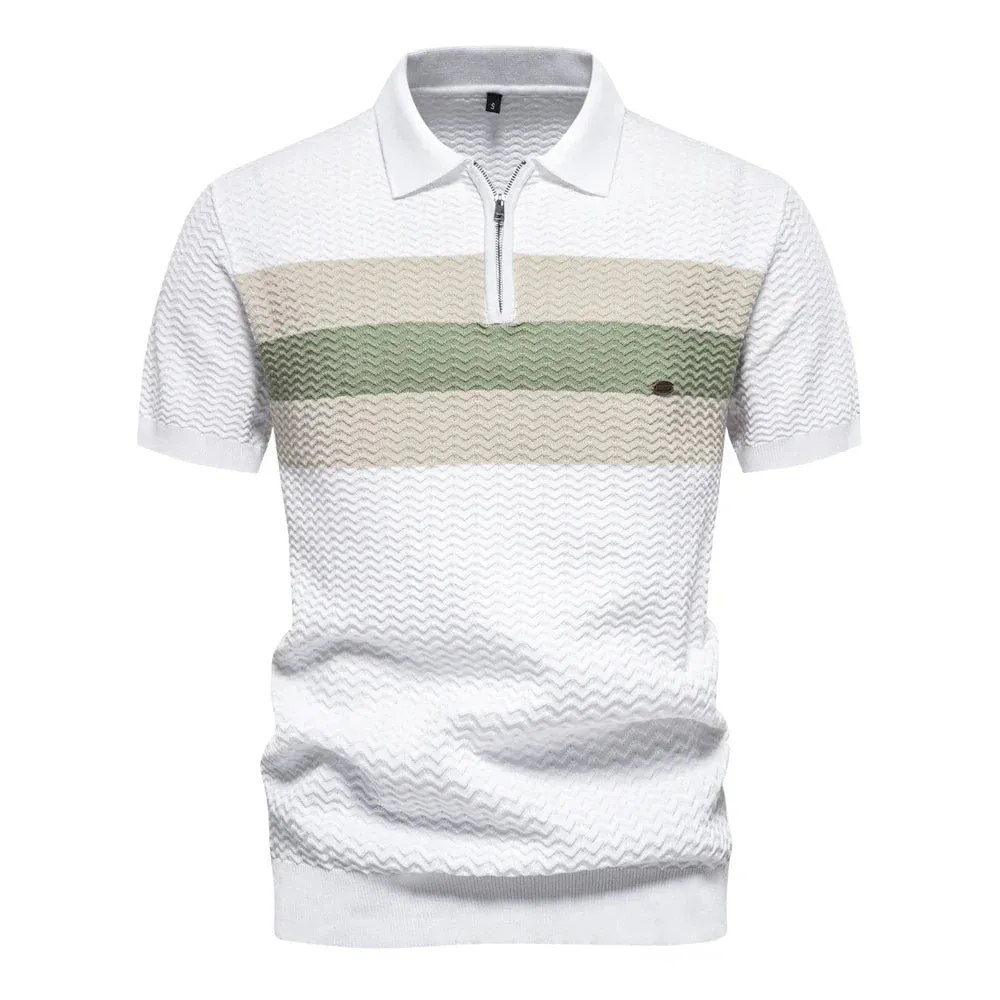Polo en maille ctelée haut de gamme pour hommes