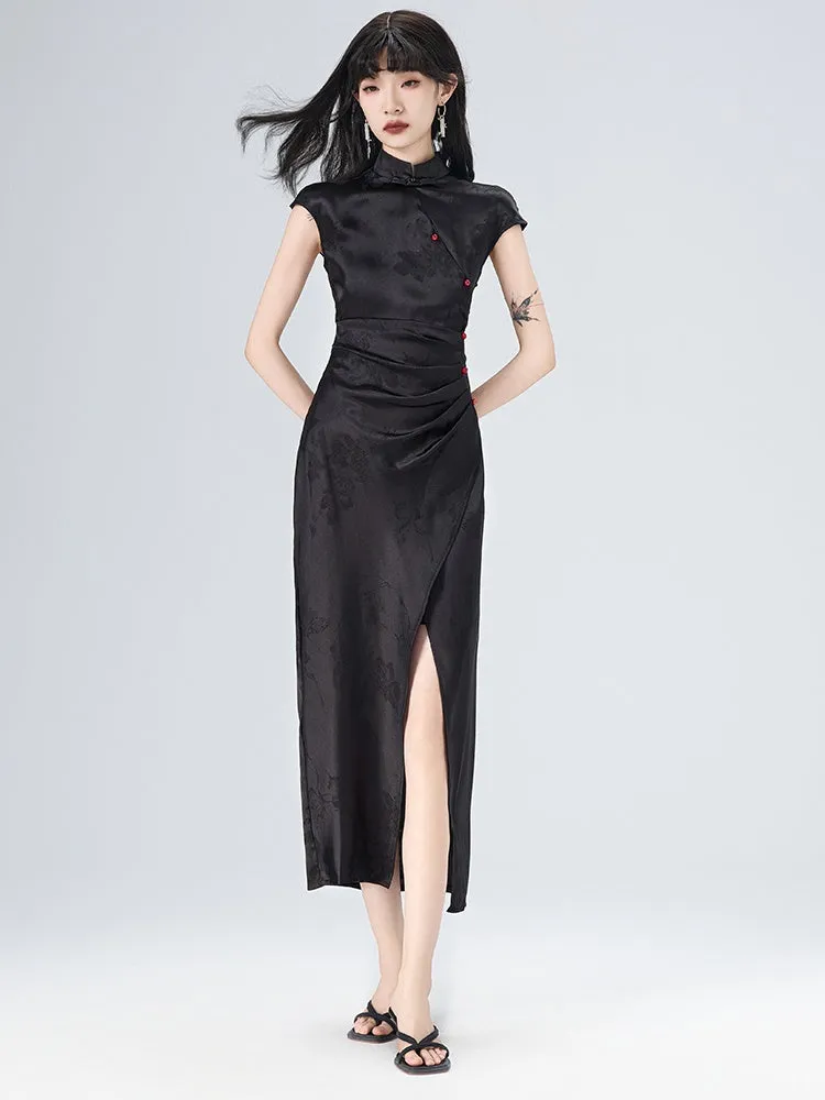 Sleeveless Improved Cheongsam Slit Design Long Dress