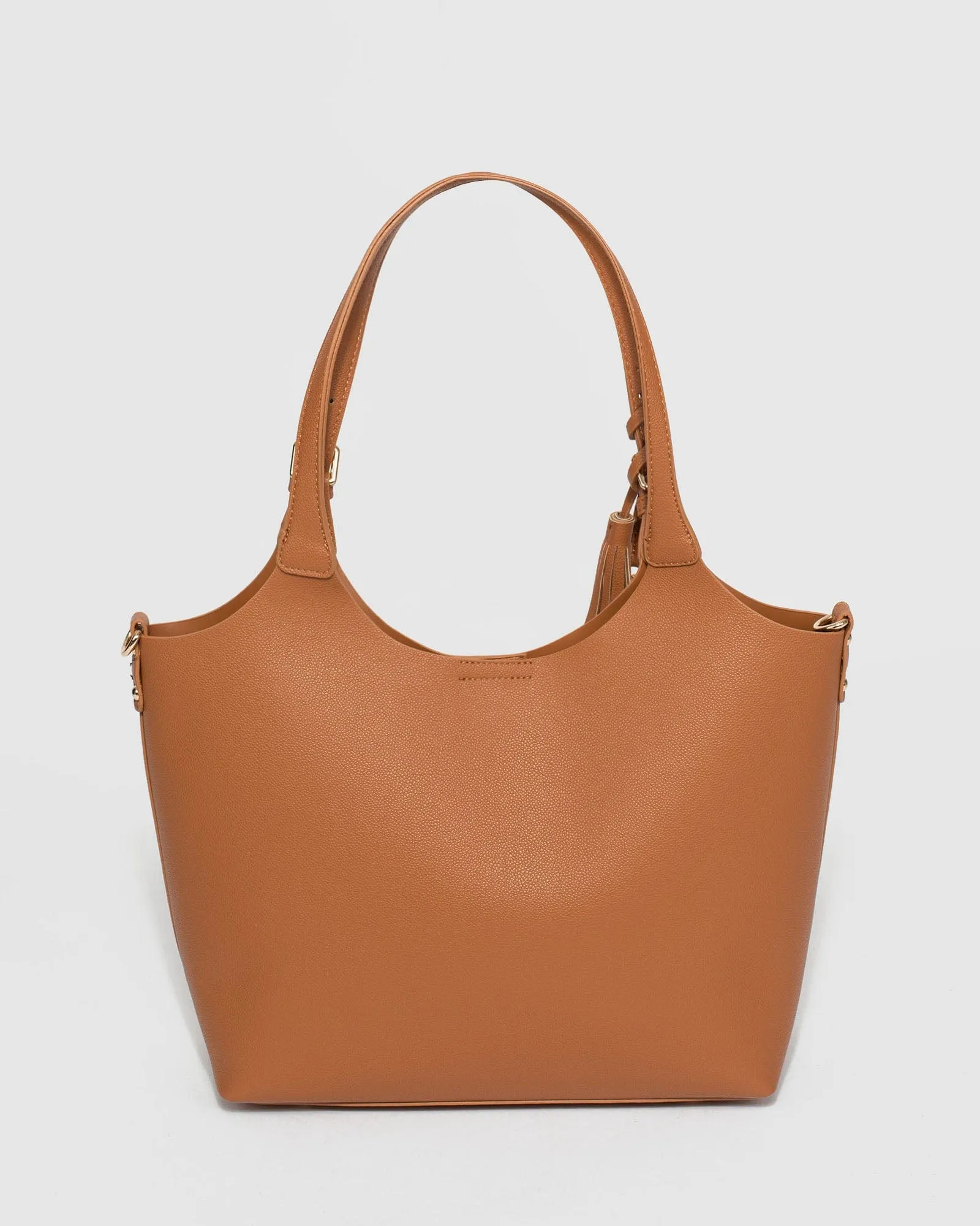Tan Lilibet Tassel Tote Bag
