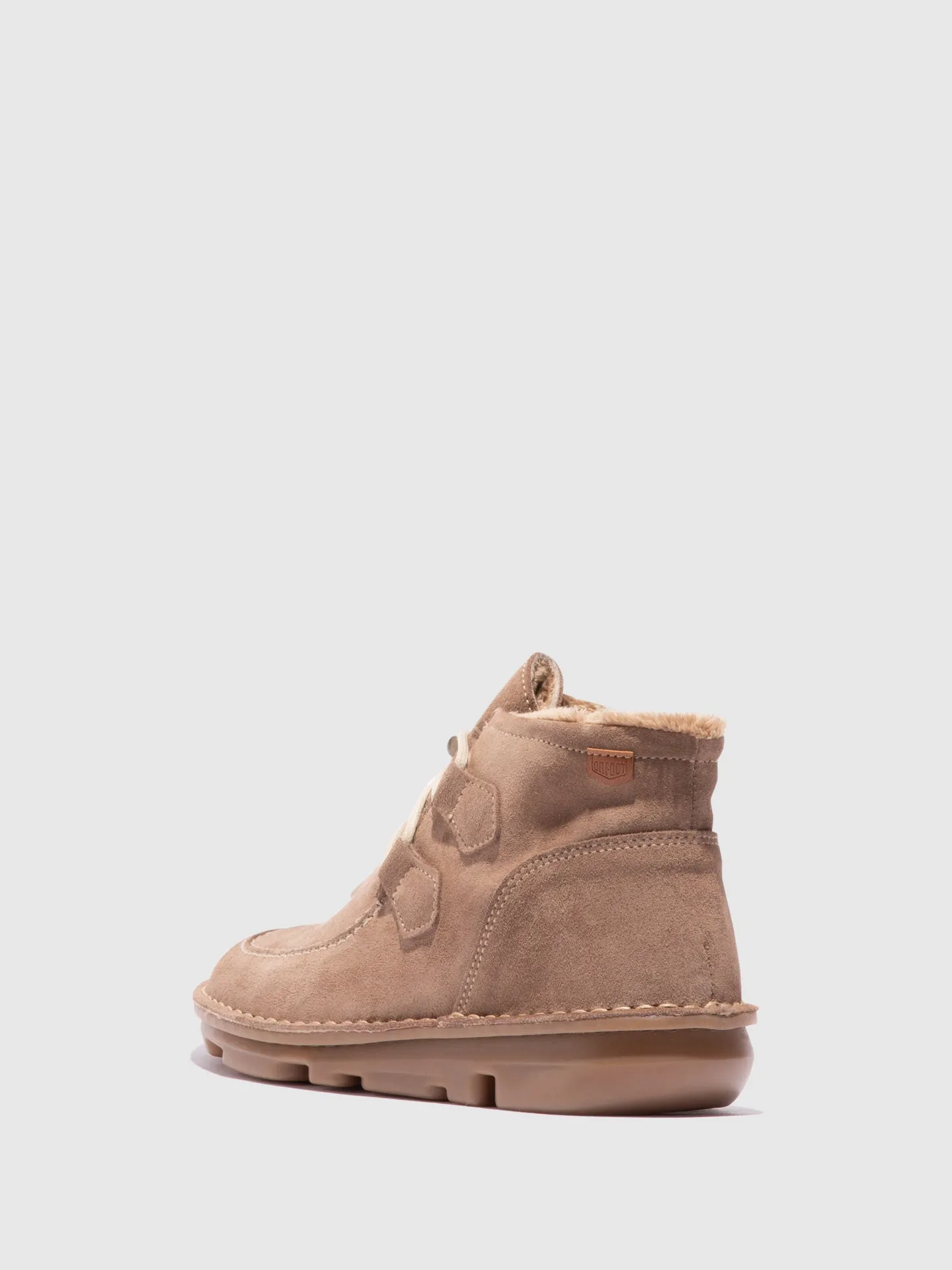 Taupe Lace-up Ankle Boots