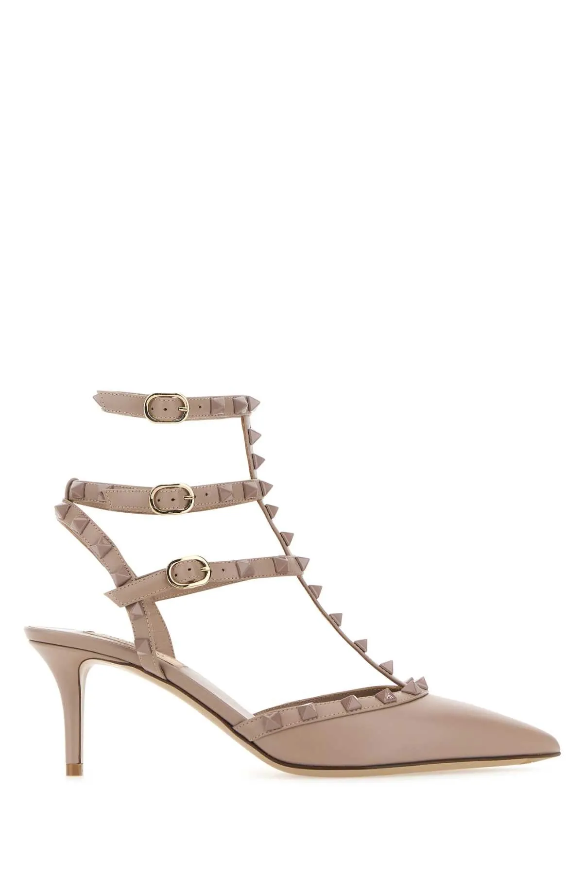 Valentino Garavani Antiqued Pink Leather Rockstud Pumps