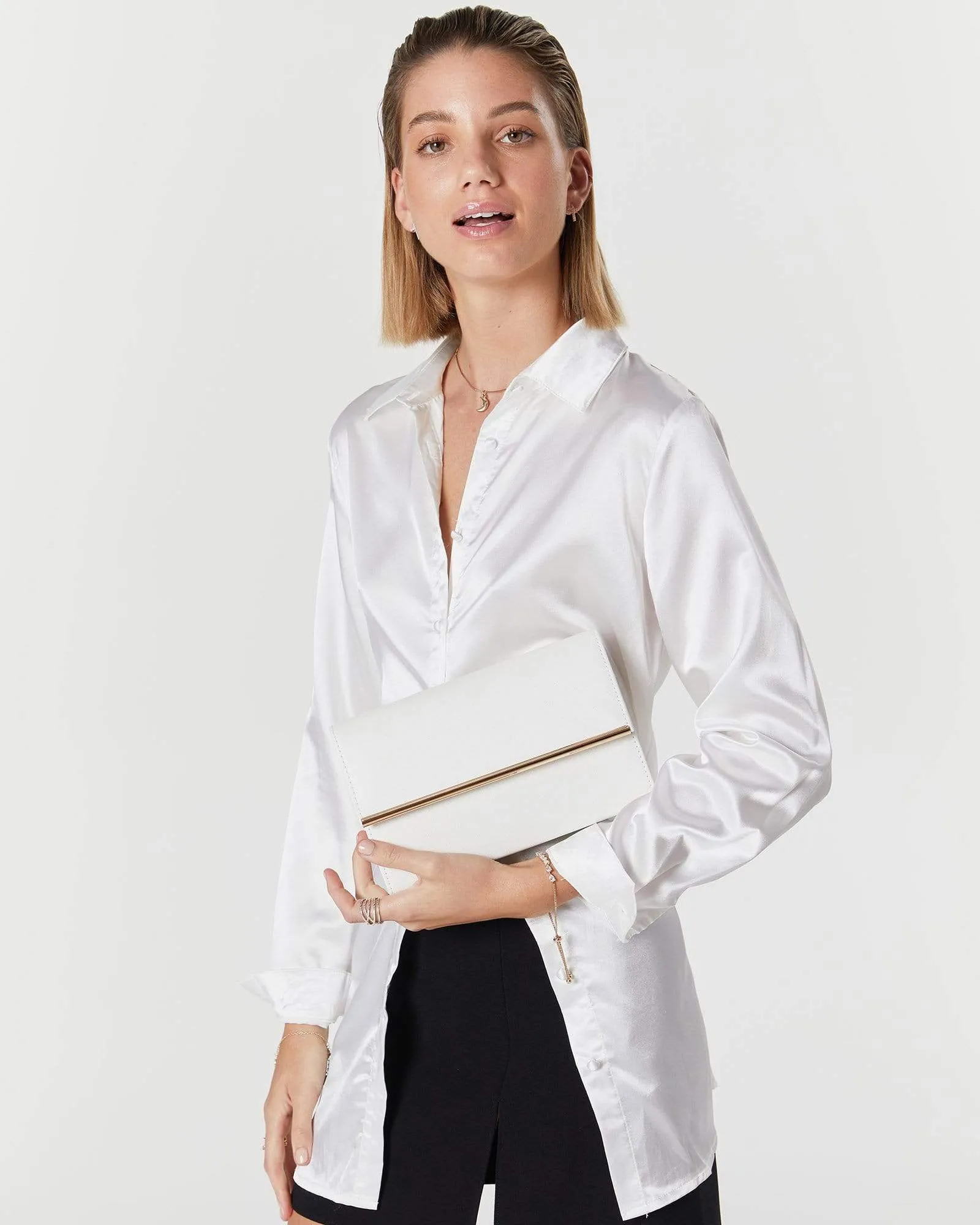 White Harriet Clutch Bag