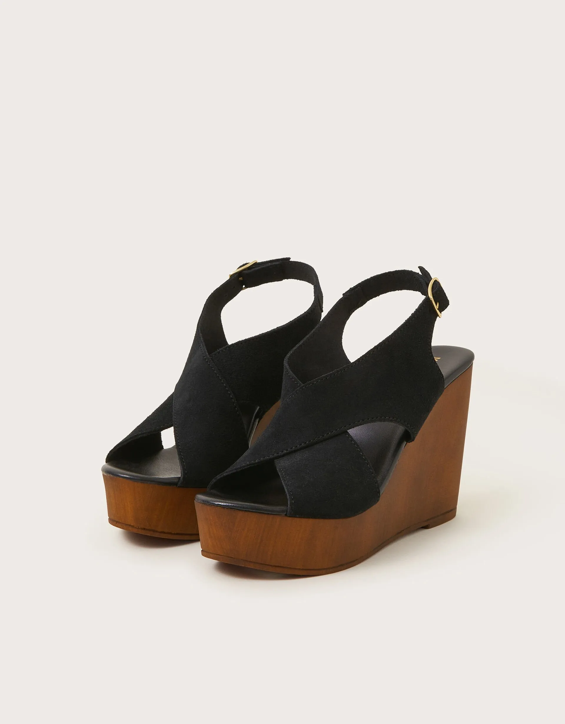 Willow Suede Wedge Sandals Black